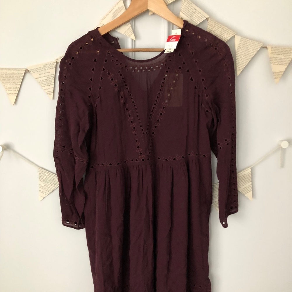Aritzia Wilfred burgundy dress